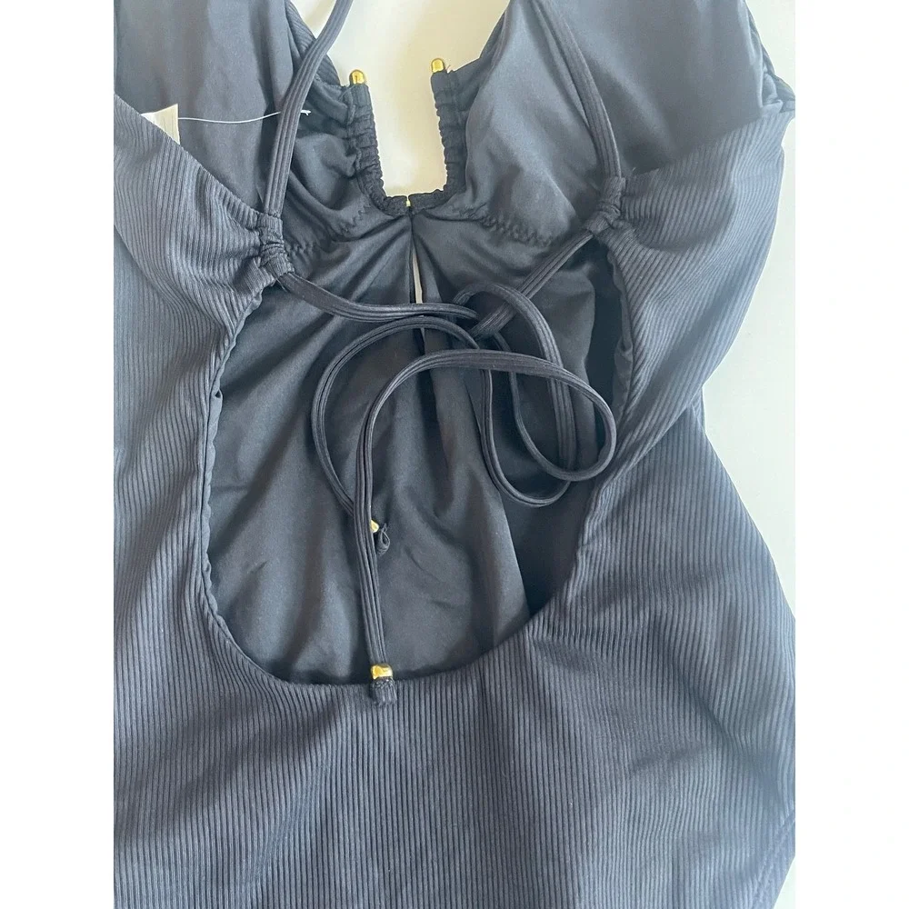 BECCA SAMPLE Piece Modern Edge Black Swimsuit One Piece‎ Women's Size Small